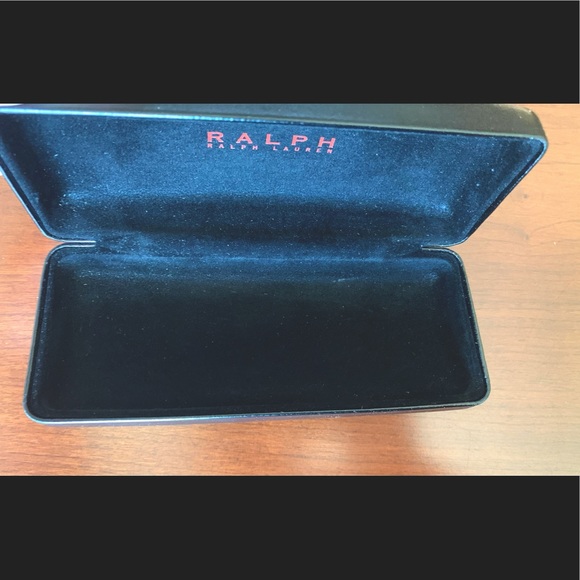 Ralph Lauren brand black leather large size hard sunglasses case just like new - Picture 2 of 4